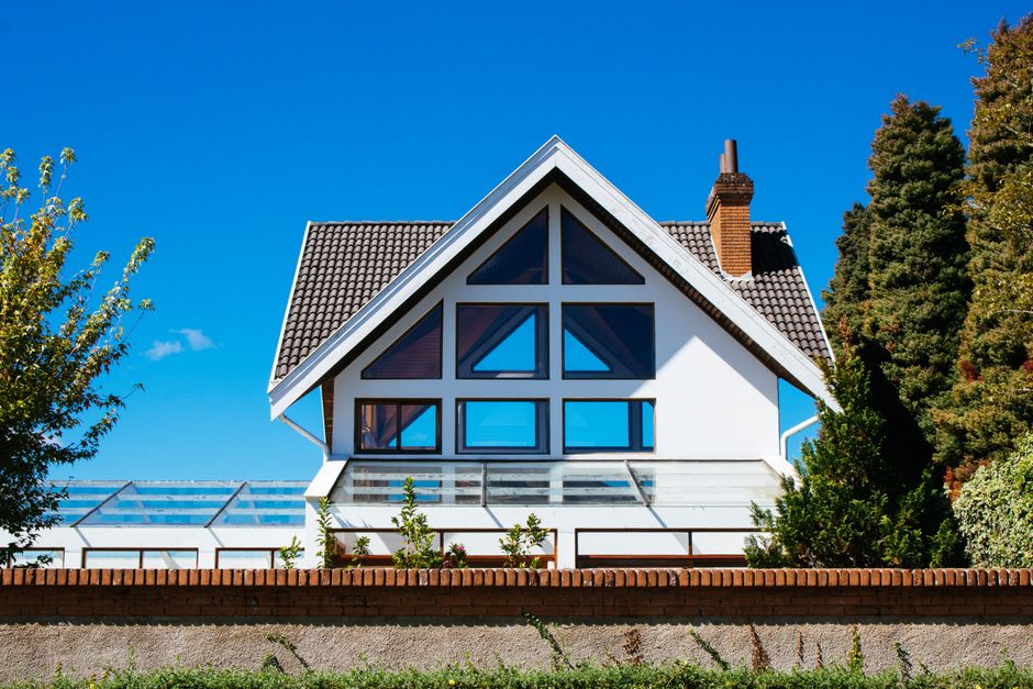 Modern house with large, beautiful energy efficient windows